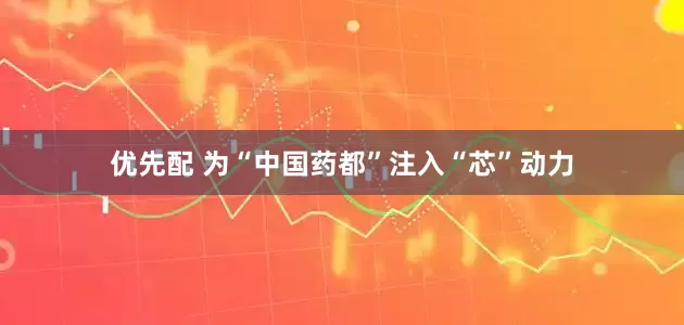 优先配 为“中国药都”注入“芯”动力